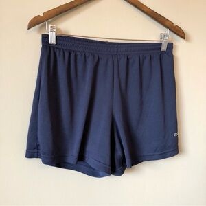 Running Room Vintage Relaxed Fit Layered Mesh Sport Workout Mini Shorts Blue